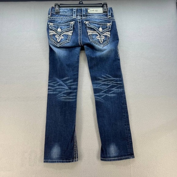 Rock Revival Women's Heather Capri Denim Pants Size 26 (2) Embellished Pockets - Picture 11 of 16